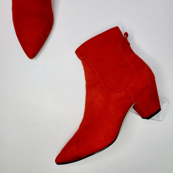 Sam Edelman Karlee Red Suede Ankle Boots - Picture 5 of 12